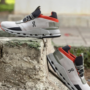 Shop On Cloudnova Silver Orange Athletic Shoes - First Copy