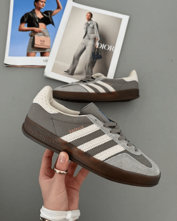 Men And Women Adidas Gazelle Grey Sneakers - First Copy Replica Shoes