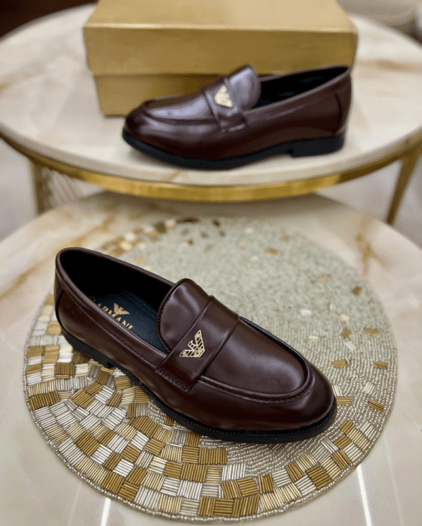 Shop Men's Armani Brown Loafer Shoes Online - 7A First Copy