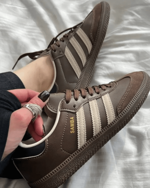 Adidas Samba Dark Brown Beige Gum - First Copy Replica